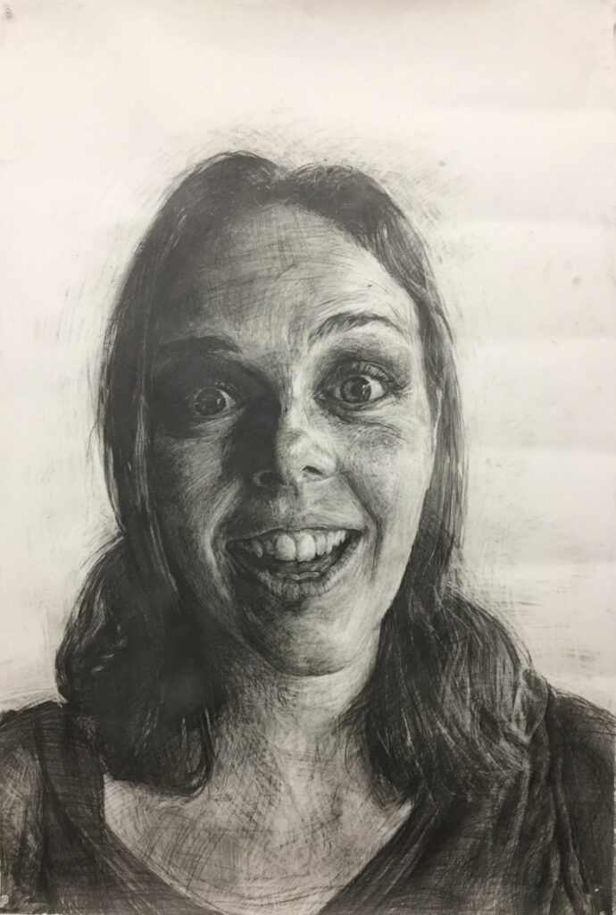 Ciara, by Jiannan Wu, 2016, Graphite and ink on paper