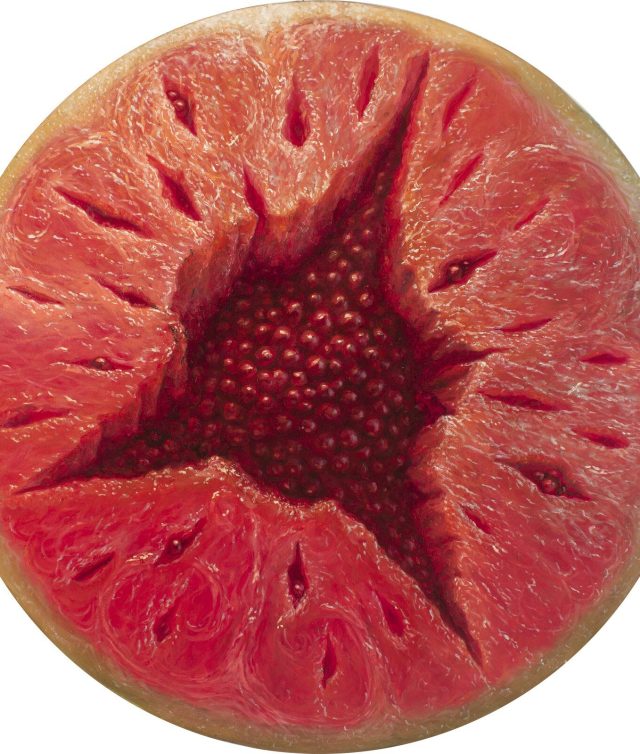 by Alonsa Guevara, 2014, Oil on canvas, 30 inches diameter