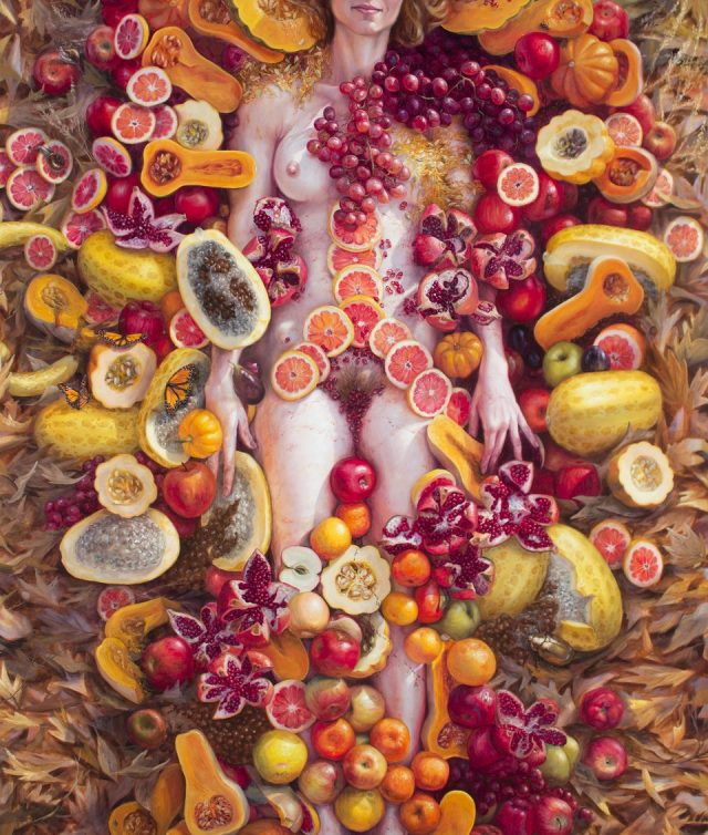 Patricia's Ceremony, by Alonsa Guevara, 2016, Oil on canvas